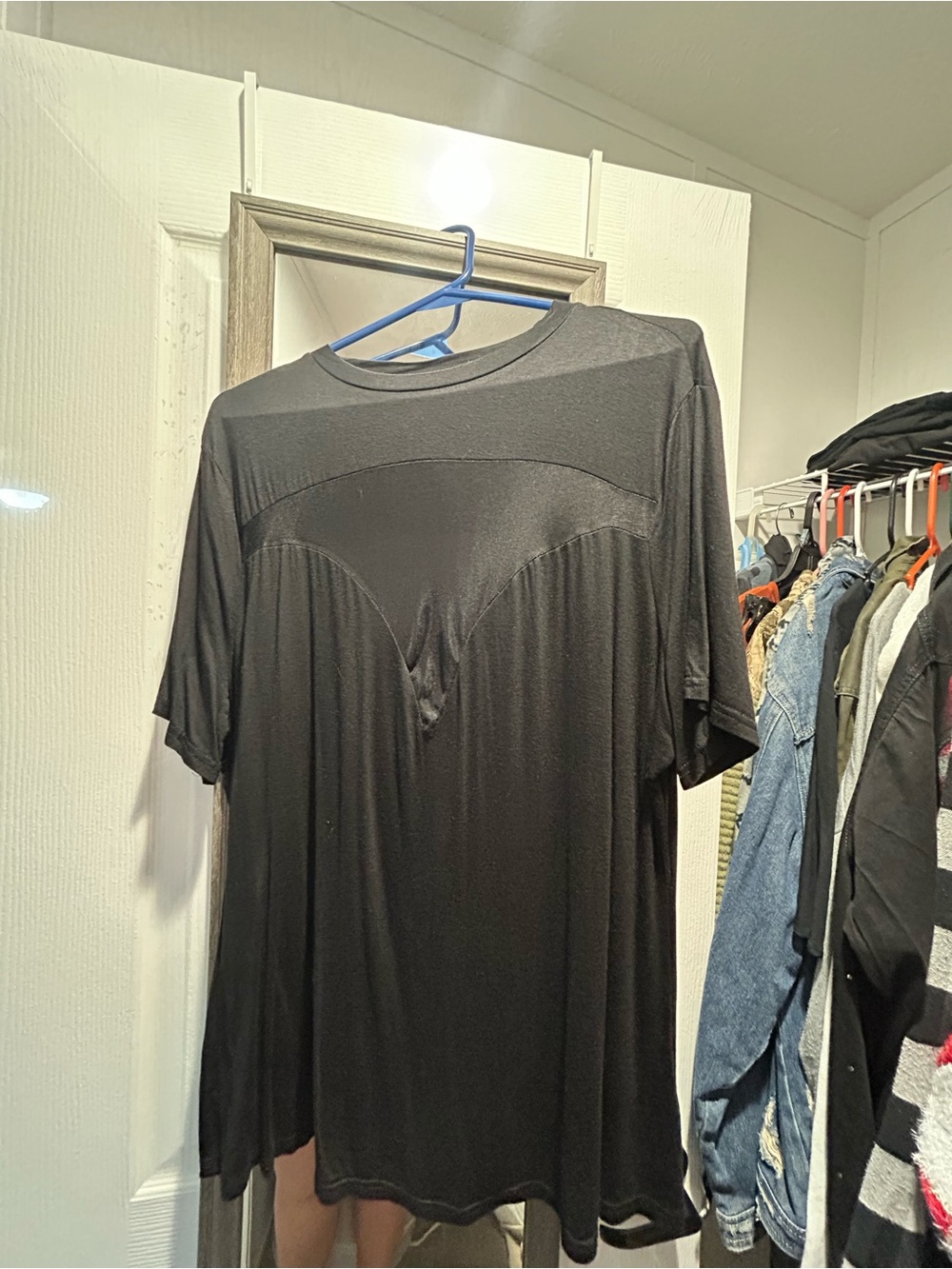 SHEIN Black Short Sleeve Oversized Top